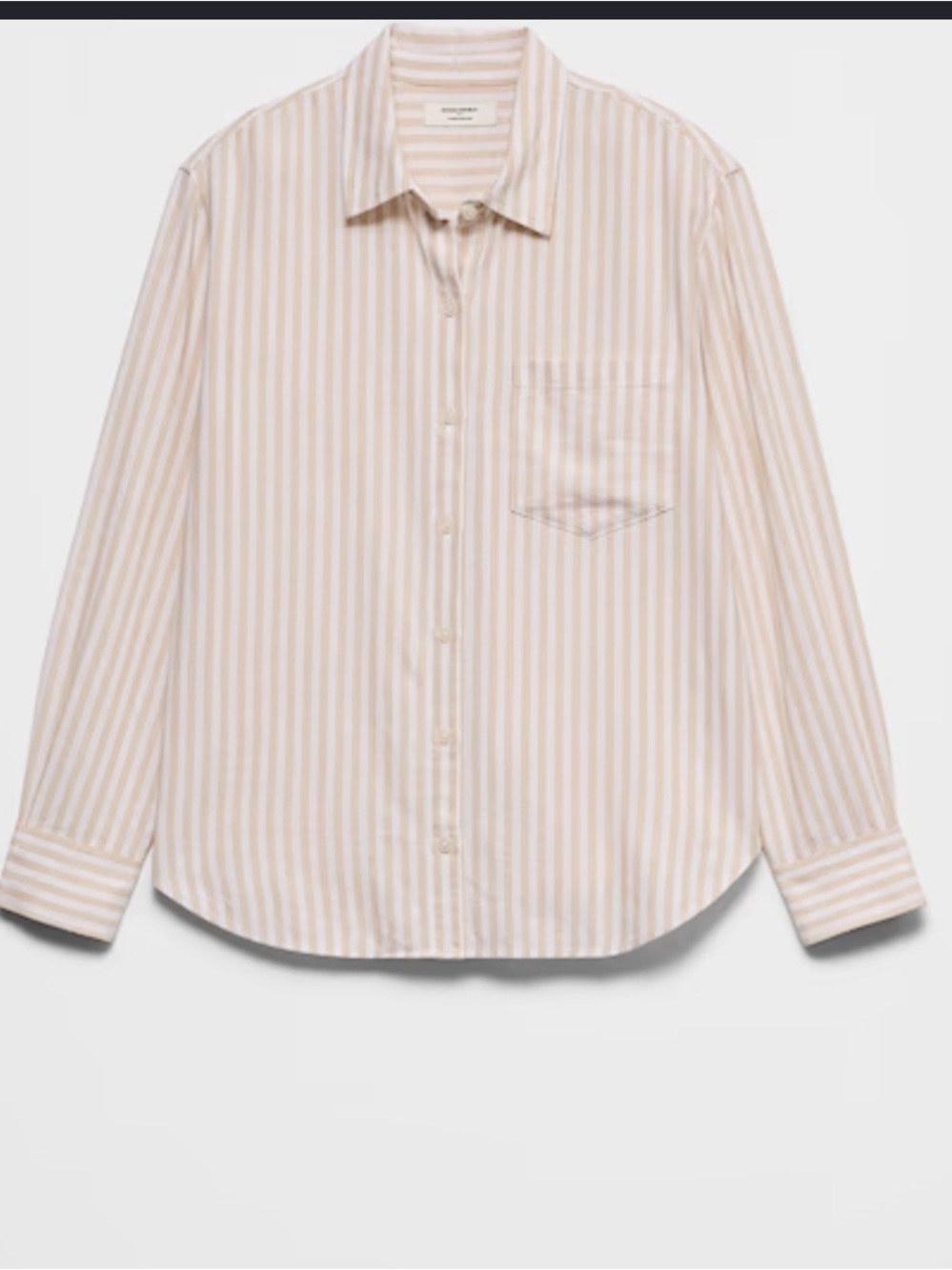 Banana Republic Factory Neutral Striped Linen Long-Sleeve Button-Down Shirt